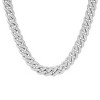 Steeltime Men's stainless steel and simulated black diamonds cuban link chain necklace. Color Options: Silver, Gold, Black. Size Option: 24", 30" - 2 of 4