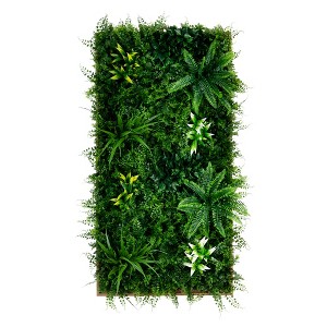 Nearly Natural 20-in x 40-in UV Resistant Costa Rican Forest Artificial Living Wall Art Panel in Dark Wood-Like Frame (Indoor/Outdoor) - 1 of 4