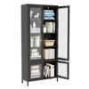 NicBex Bookcases for Living Room 4-tier 31" W Classic Metal Storage Cabinet Bookcase with 4 Glass Doors for Home Office - 3 of 4