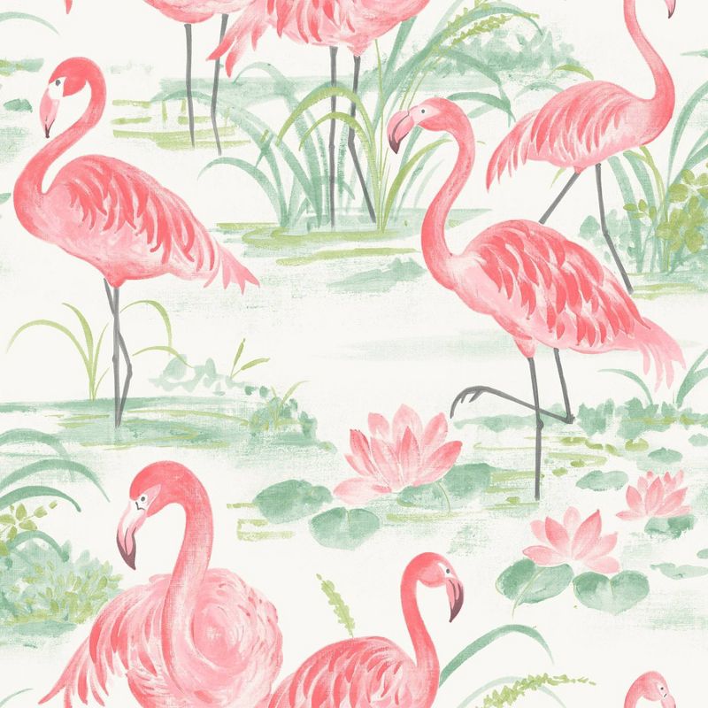 NuWallpaper Flamingo Beach Peel &#38; Stick Wallpaper Pink, 1 of 9