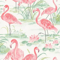 NuWallpaper Flamingo Beach Peel & Stick Wallpaper Pink