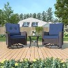 ALAULM Patio Furniture Set Outdoor Swivel Gliders Rocker, Wicker Patio Bistro Set, Rocking Chair with Tempered Glass Table and Thickened Cushions - 2 of 4