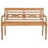 vidaXL Bench Taupe, Natural Teak Solid Teak Wood, 100% Polyester (Cushion) - 3 of 4
