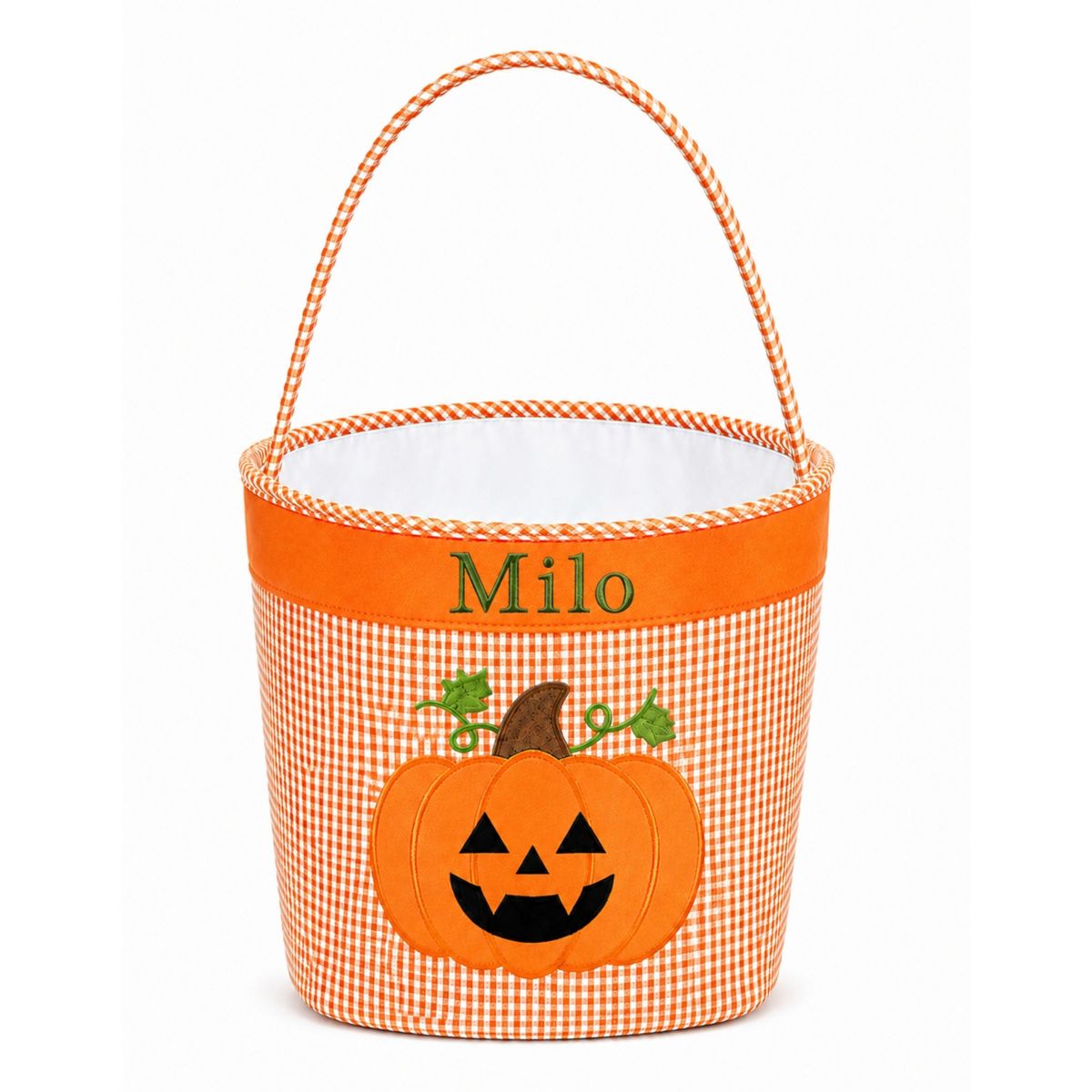 Bits & Bows Boys' Jack-O-Lantern Trick-or-Treat Halloween Tote, Orange 12.5"W x 9"H