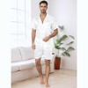 Lars Amadeus Men's Satin Pajama Set Summer Short Sleeve Night Wear Sleepwears Sleep Lounge Sets - 2 of 4