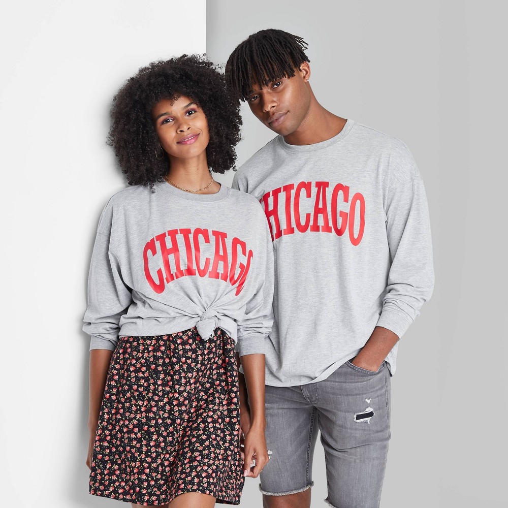 size medium Long Sleeve Oversized T-Shirt - Wild Fable Heather Gray 
