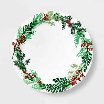 20ct Christmas Holly Holiday Snack Plate - Spritz™