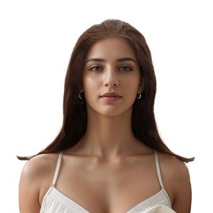 Unique Bargains Women's Straight Long Hair Wig 13x4in 180 Real Human Hair 14in Brown 1 Pc - 1 of 4