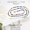 Colorful Tennis Necklace for Women 3mm Cubic Zirconia 18-20" Adjustable Length Stainless Steel by Ginger Lyne - 3 of 4