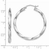 Black Bow Jewelry 3mm x 38mm Polished 14k White Gold Large Twisted Round Hoop Earrings - 4 of 4