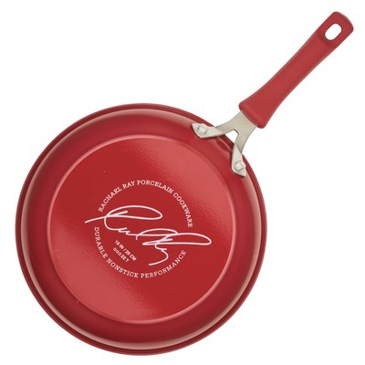 Red 10-Inch Aluminum Nonstick Frying Pan with Ceramic Coating