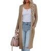 Women's Oversized Long Cardigan Sweaters Fall Outerwear Cable Knit Open Front Longline At Knee Cardigan Sweaters with Pockets - 4 of 4