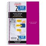 Five Star 2 Subject College Ruled Solid Spiral Notebook (Colors May Vary)