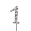 O'Creme Rhinestone Silver-Colored Number-1 Cake Topper 1-1/2 Inch - 2 of 2
