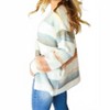 Women's Button Down Stripe Soft Fuzzy Sweater Cardigan - Haptics - 2 of 4