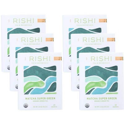 Rishi Tea and Botanicals Matcha Super Green Tea  - Case of 6/15 bag