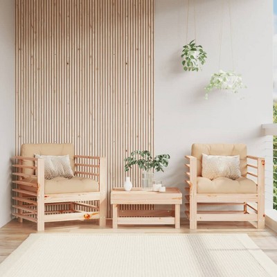 vidaXL Patio Chairs 2 pcs Solid Wood Pine