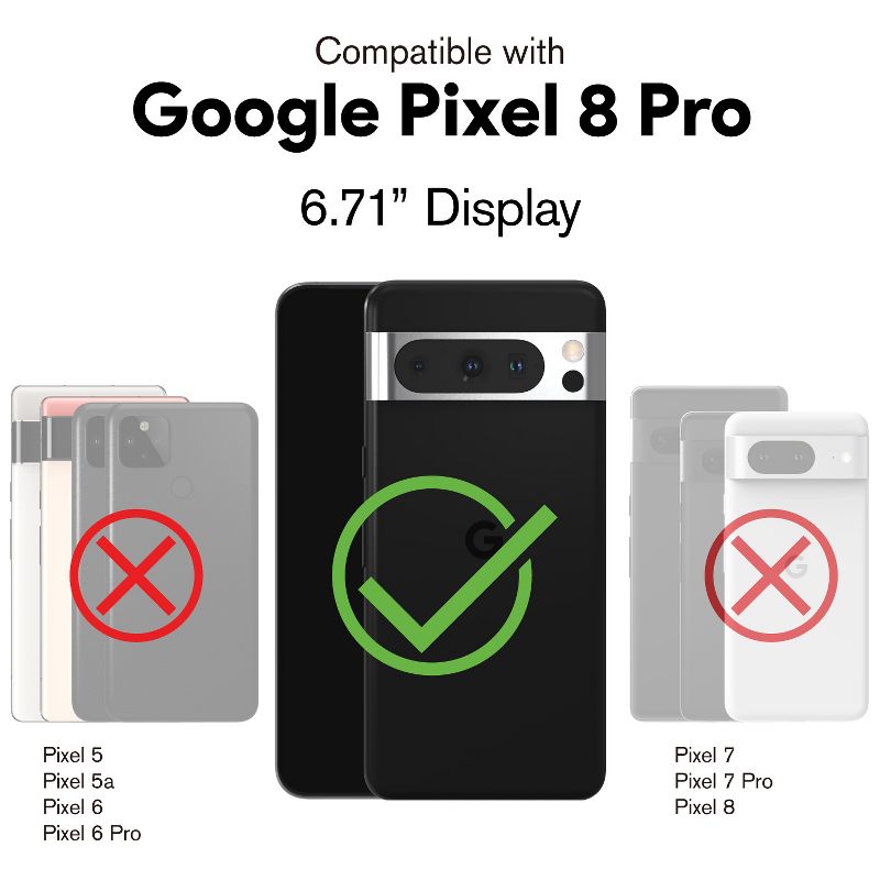 VENA vCommute Wallet Case for Google Pixel 8 Pro, Flip Leather Cover Card Slot Holder with Kickstand - Red, 3 of 10