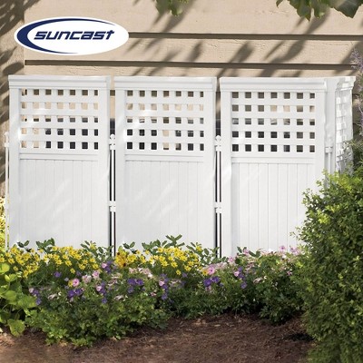 Java and White Resin Folding Privacy Screen Enclosure