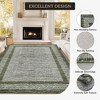 Modern Geometric Bordered Area Rug Non Slip Non Shedding Rug Soft Low Pile Floor Carpet Washable Thin Rug, Contemporary Distressed Rug - 2 of 4