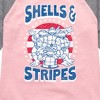 Girls' - Teenage Mutant Ninja Turtles - Shells And Stripes Shirt Tail Raglan Graphic T-shirt - 2 of 4