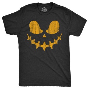 Mens Skeletal Steve Pumpkin T Shirt Funny Halloween Jack O Lantern Skull Smile Tee For Guys - Crazy Dog Men's T Shirt - 1 of 4