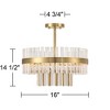 Possini Euro Design Jenna Modern Ceiling Light Semi Flush-Mount Fixture 16" Gold 3-Light Clear Crystal Glass for Bedroom Kitchen - 4 of 4