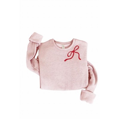 Women's Wo's Ribbon Bow Graphic Sweatshirt - OAT COLLECTIVE