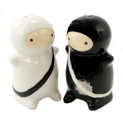 Tabletop 3.0" Ninja Salt And Pepper Shaker Japanese Art Ninjutsu One Hundred 80 Degree  -  Salt And Pepper Shaker Sets