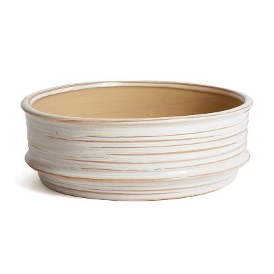 Plum & Post 3.75" x 10.5" Barclay Butera Anacapa Ceramic Decorative Round Bowl