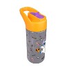 Zak Designs 16 fl oz Polypropylene Glow in the Dark Cypress Stitch Straw Bottle Orange/Purple - 3 of 4