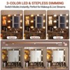Vanity Desk with Mirror and Lights, Makeup Dressing Table w/Adjustable Bulbs, Sturdy MDF Top & Metal Leg, Smart Storage Drawers & Cabinets for Bedroom - 4 of 4