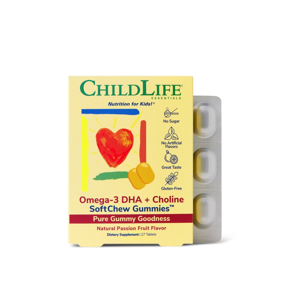 Photos - Vitamins & Minerals ChildLife Essentials Omega 3 DHA Choline Gummies - 27ct 