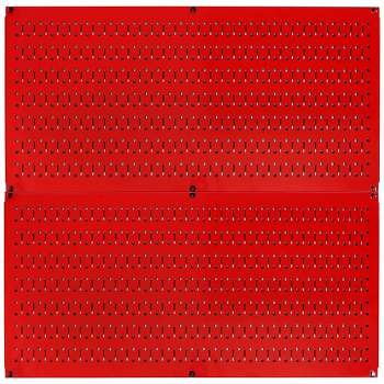 Wall Control 32" x 16" Horizontal Modular Metal Pegboard Standard Tool Organizer for Garages and Sheds with Mounting Brackets