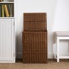 Solhome Joseph Rectangular Woven Resin Wicker Laundry Hamper 17.3" x 13.8" x 23.6" Espresso Brown - 2 of 4
