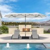 PURPLE LEAF 13ft Patio Market Umbrella and Base Double-Sided Rectangle Outdoor Table Sun Umbrellas with Crank - 2 of 4