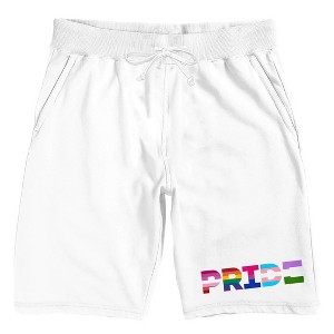 Flag Striped Graphic Print Men's White Sleep Pajama Shorts - 1 of 2