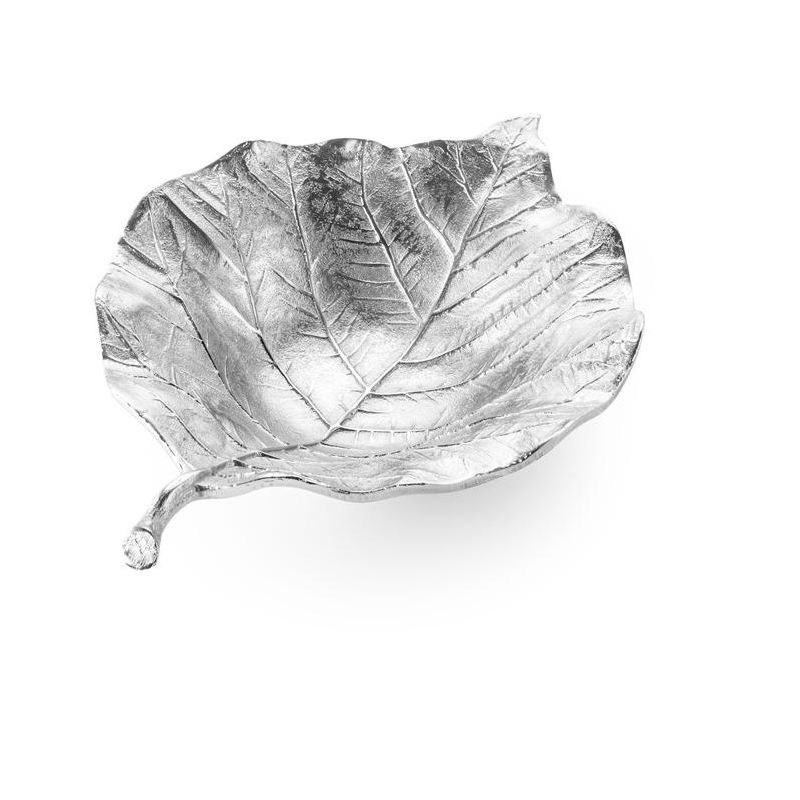 Classic Touch 15" Silver Leaf Tray, 3 of 4