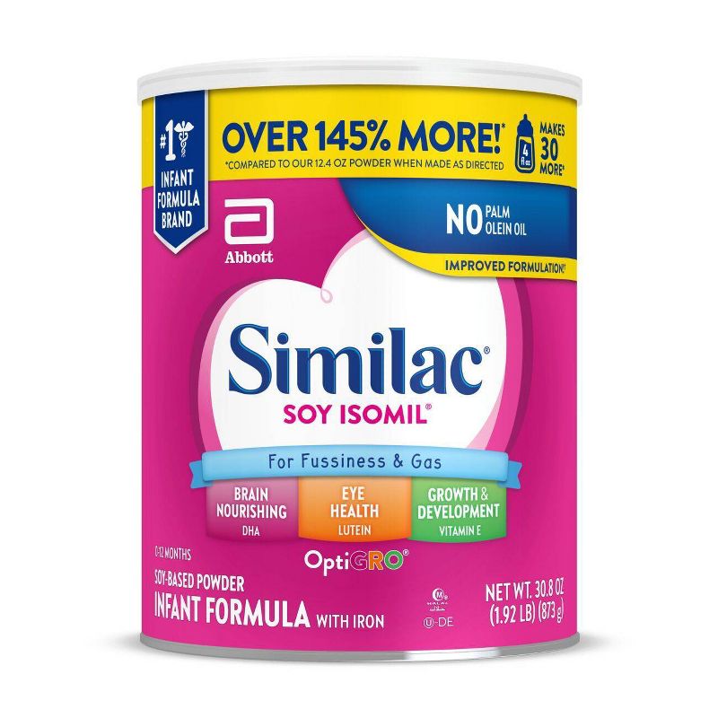 Similac Soy Isomil Powder Infant Formula - 30.8oz, 1 of 9