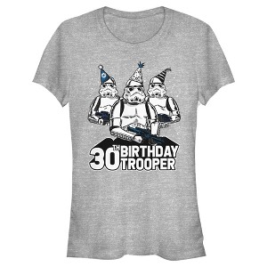 Juniors Womens Star Wars Stormtrooper Party Hats Trio 30th Birthday Trooper T-Shirt - 1 of 3