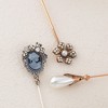 Anna-Kaci Classic Vintage 3Pcs Hat Pin Set with Rhinestone Teardrop and Pearl Accents for Scarves Lapels and Hat Accessories - 3pcs Flower - 2 of 4