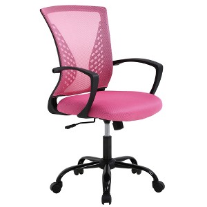 FDW Home Office Chair Mid Back PC Swivel Lumbar Support Adjustable Desk Task Computer Comfortable Mesh Chair with Armrest - 1 of 4