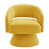CAVINAS 360 Degree Swivel Chair, Upholstered Velvet Round Accent Chair, Barrel Chair with Open Backrest, Single Chair Armchair for Living Room - 2 of 4