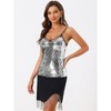 Allegra K Women's Sequin Sparkle Mesh Panel Sleeveless Party Club Cami Top - 3 of 4