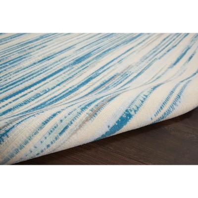 Hand-knotted Blue Synthetic Rectangular 6' x 9' Area Rug