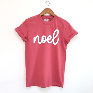 Simply Sage Market Women's Noel Bold Cursive Short Sleeve Garment Dyed Tee - 1 of 4