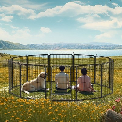 Metal Pet Playpen,Dog Pen Outdoor,Play Pen For Puppy,Rabbit Playpen,Chicken Wire Fence,Poultry Netting,Dog Corral Indoor-Cuddlewood