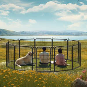 Metal Pet Playpen,Dog Pen Outdoor,Play Pen For Puppy,Rabbit Playpen,Chicken Wire Fence,Poultry Netting,Dog Corral Indoor-Cuddlewood - 1 of 4