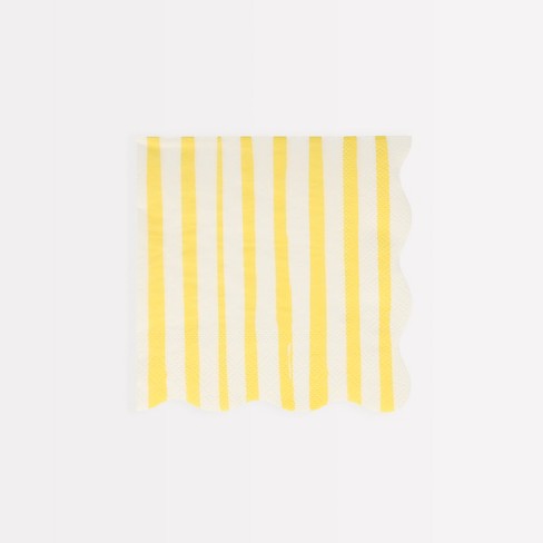 Meri Meri Yellow Stripe Small Napkins (Pack of 16) - image 1 of 3