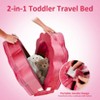 Portable Toddler Travel Bed, Toddler Floor Bed Sleeping Travel Cot with Washable Cover, Foldable Toddler Camping Bed Baby Nest Lounger - 3 of 4